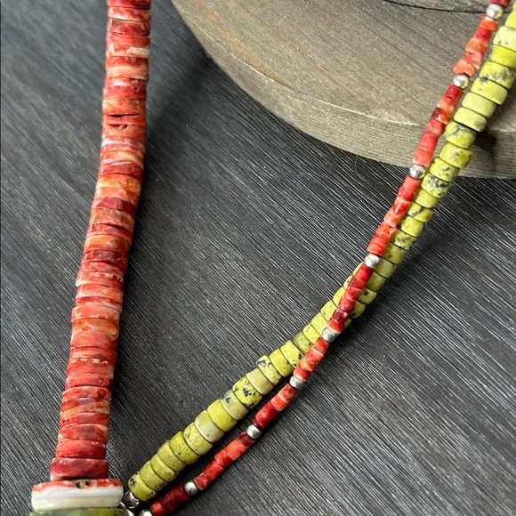 Artisan Coral Spiny Oyster 925 Silver Necklace